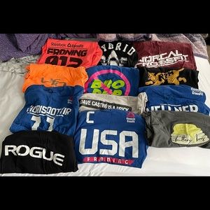 Lot of 13 CrossFit training shirts. Rare editions